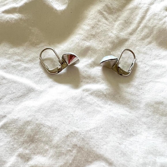 Vintage Y2K Swarovski White And Silver Drop Earrings - Picture 8 of 9